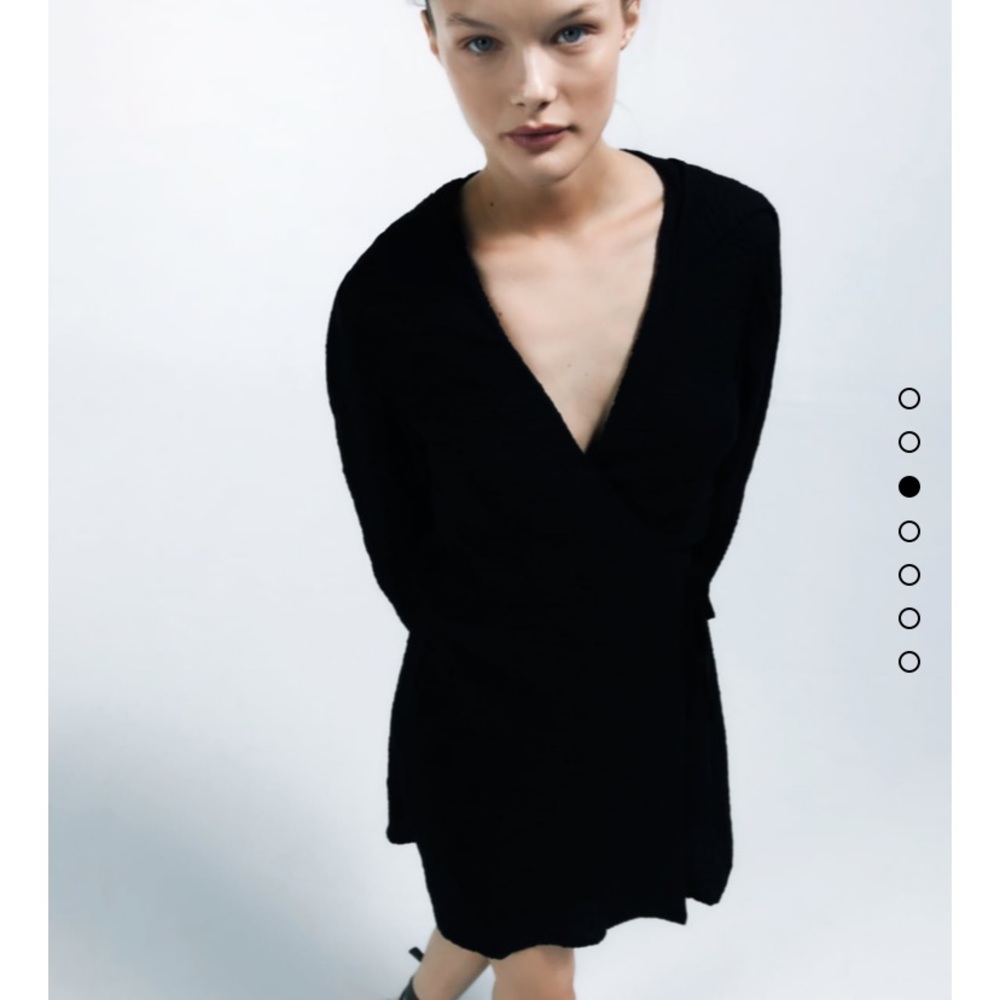 Zara NWT textured wrap mini dress or top XL